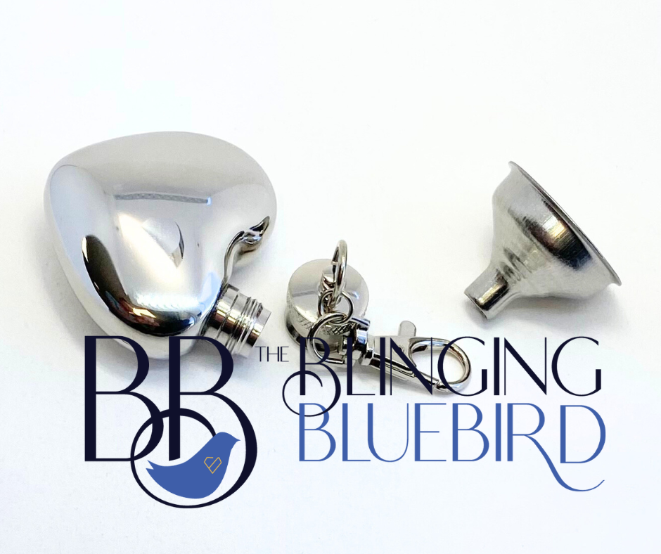 1oz Steel Heart Shaped Flask Keychain