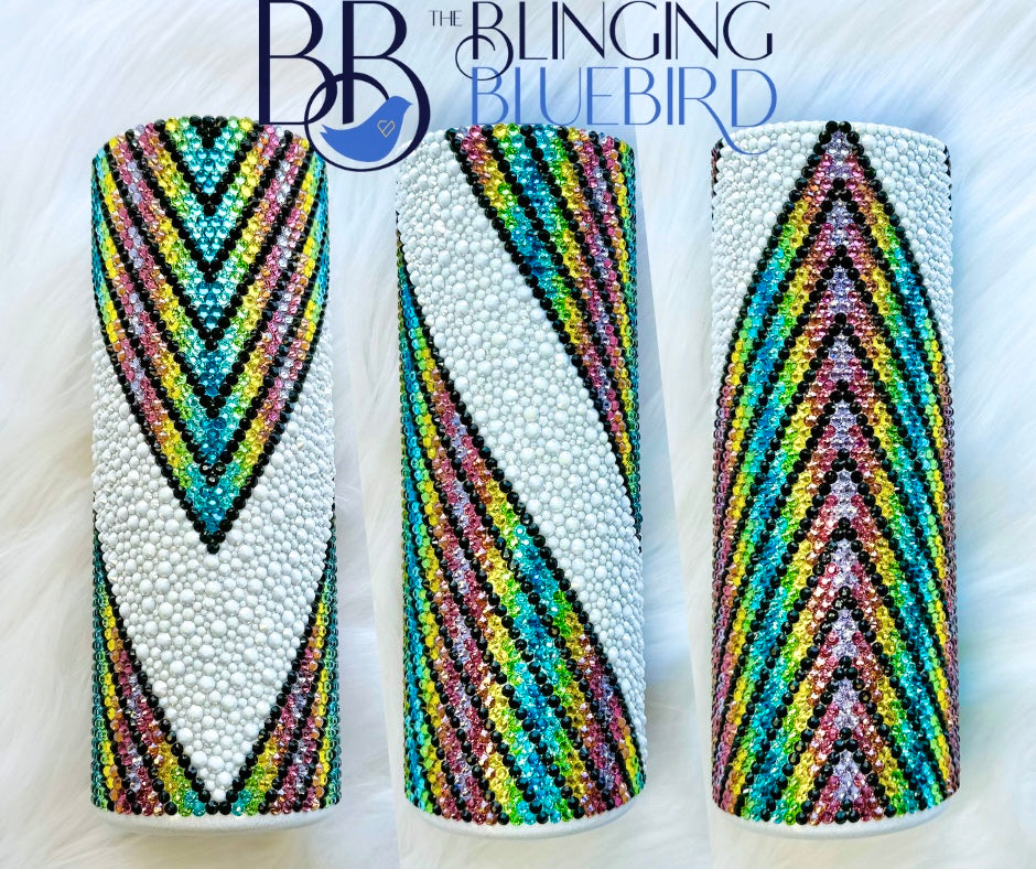 Cool Chameleon V-Split Pattern - SS16 Honeycomb + Scatter 20oz Straight Tumbler