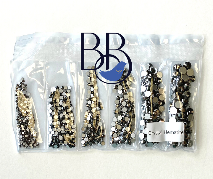 Crystal Hematite/ Chrome Rhinestones