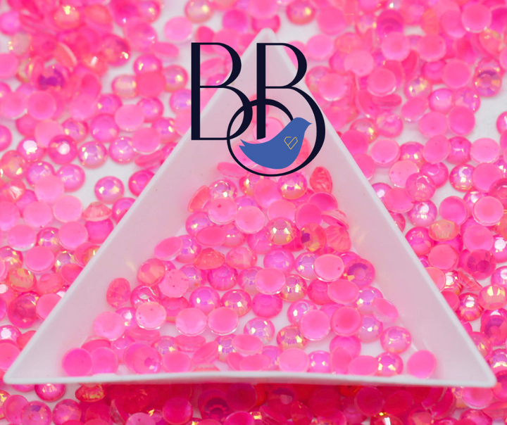 Flashy Opal Hot Pink Rhinestones