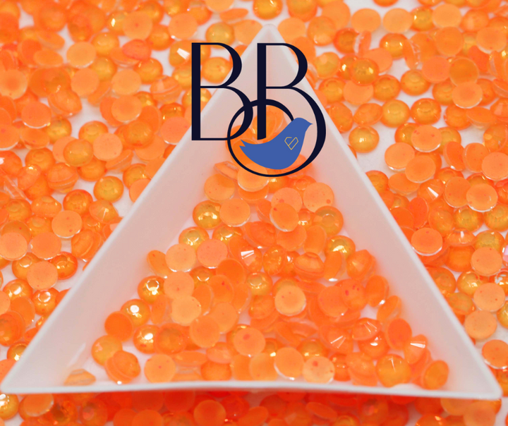 Flashy Opal Orange Rhinestones