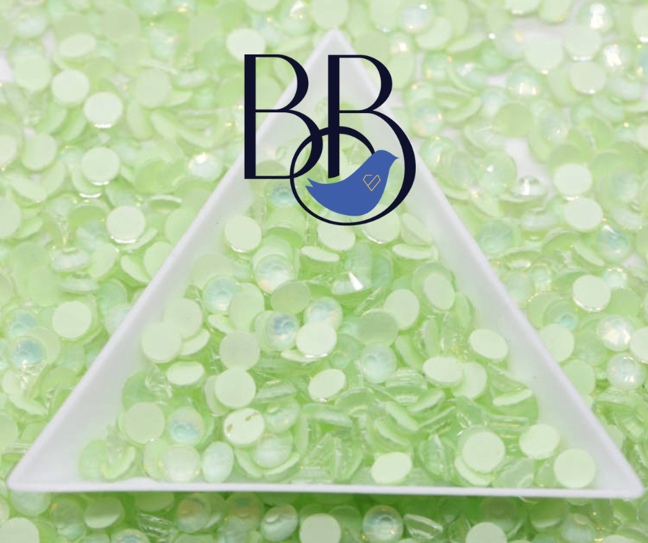 Flashy Opal Green Rhinestones
