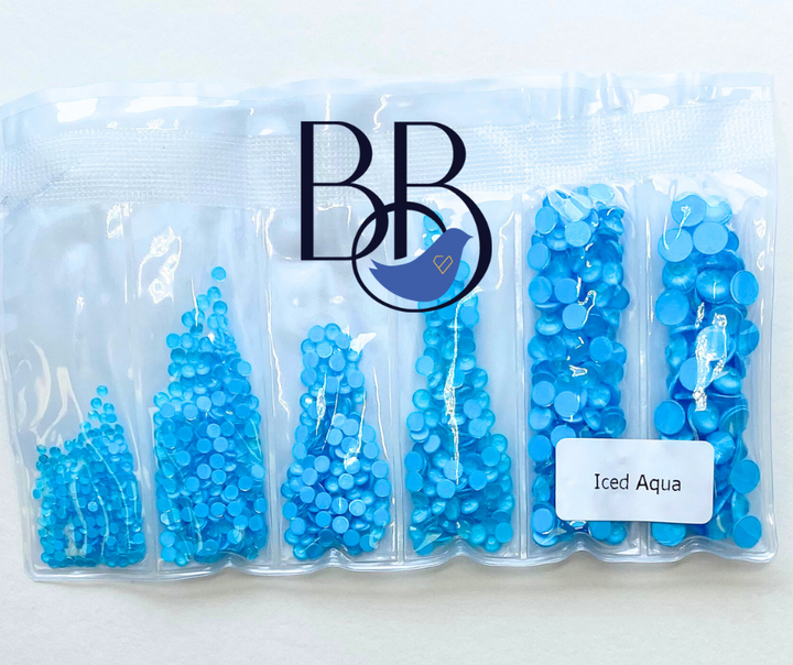 Iced Aqua Rhinestones