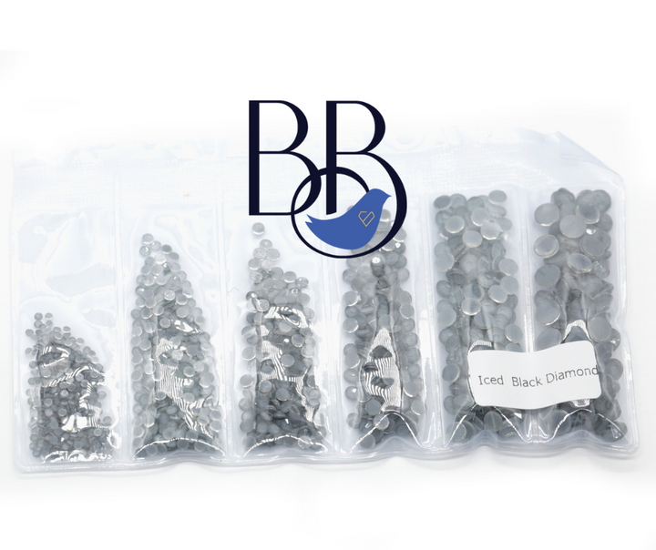 Iced Black Diamond Rhinestones