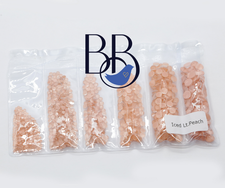 Iced Light Peach Rhinestones