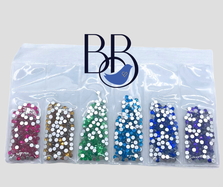 6 Color Jewel Tone  Rhinestone Multi-Color Pack