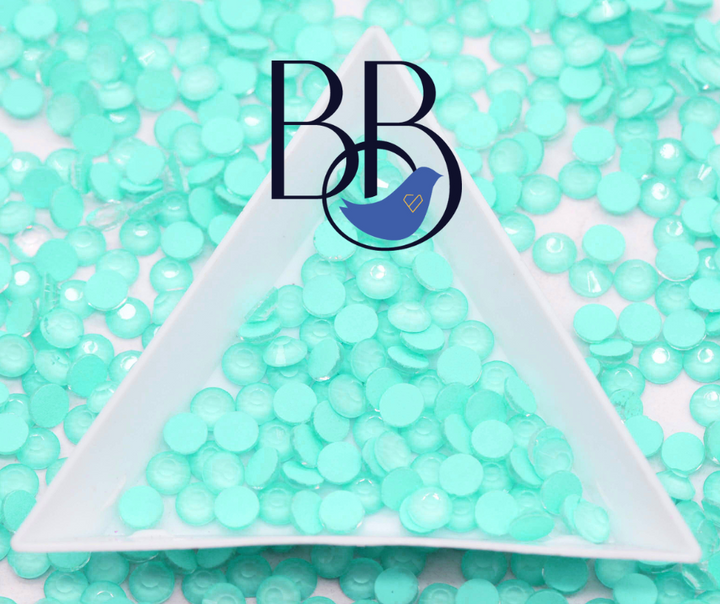 Neon Mint Green Rhinestones