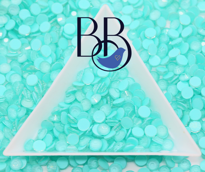 Iced Seafoam Blue Rhinestones