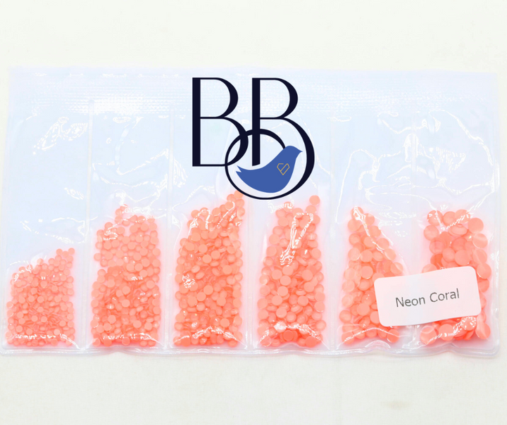 Neon Coral Rhinestones
