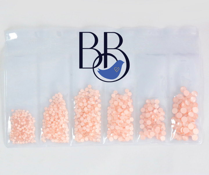Neon Light Peach Rhinestones