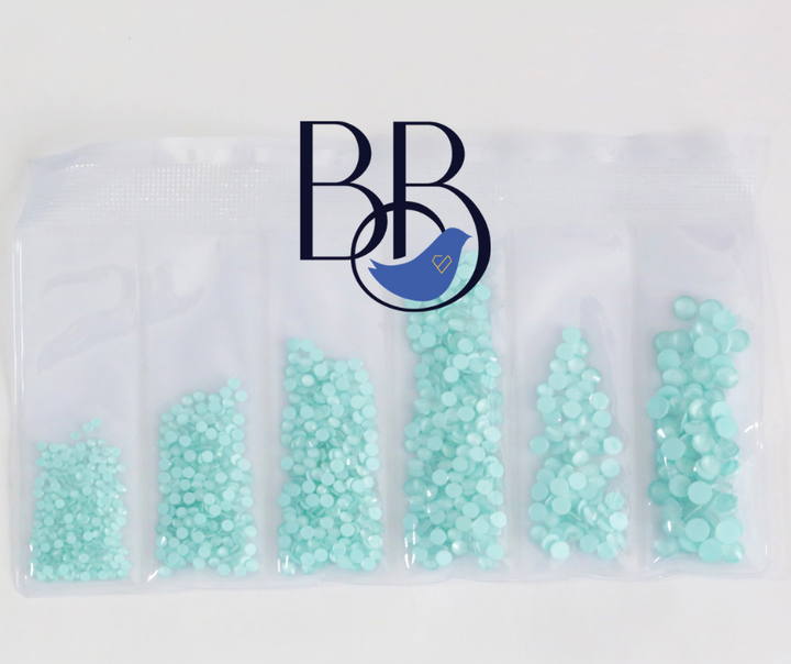 Neon Mint Green Rhinestones