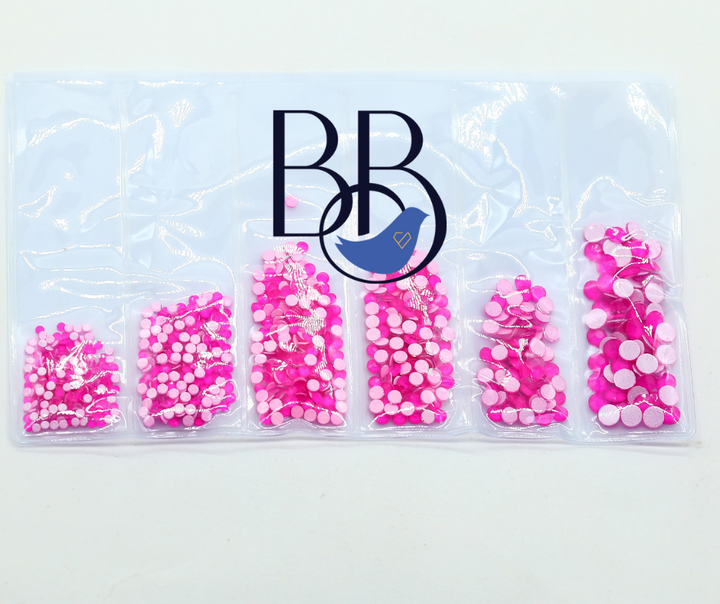 Neon Peach Red Rhinestones