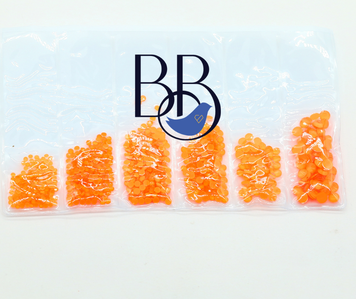 Neon Tangerine Rhinestones