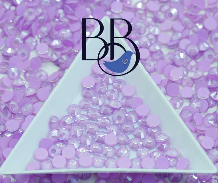 Pearl Mocha Light Purple Rhinestones