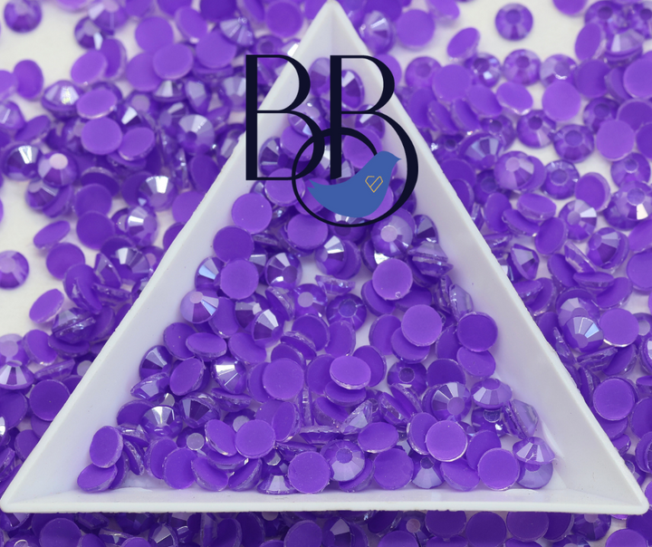 Pearl Mocha Violet Rhinestones