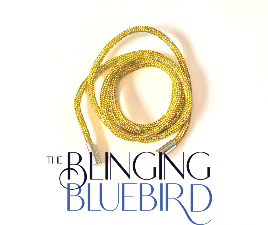 Rhinestone Hoodie Strings - Citrine