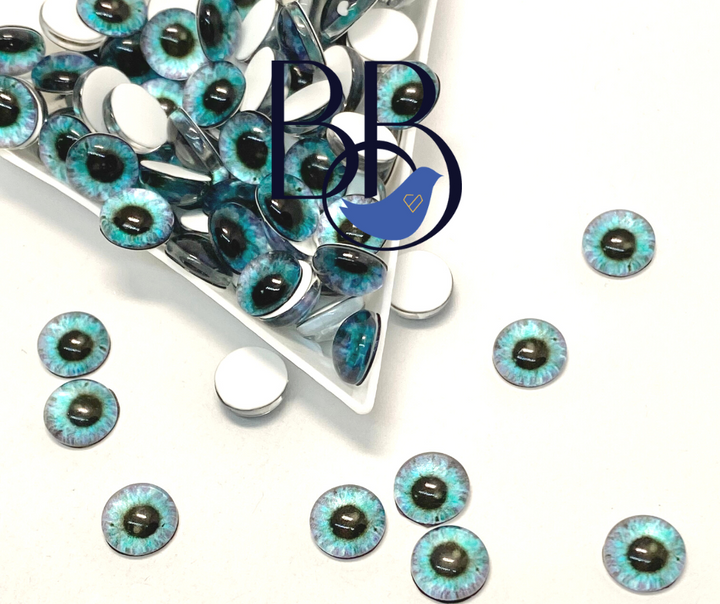 Glass Flatback Eyes - Gary