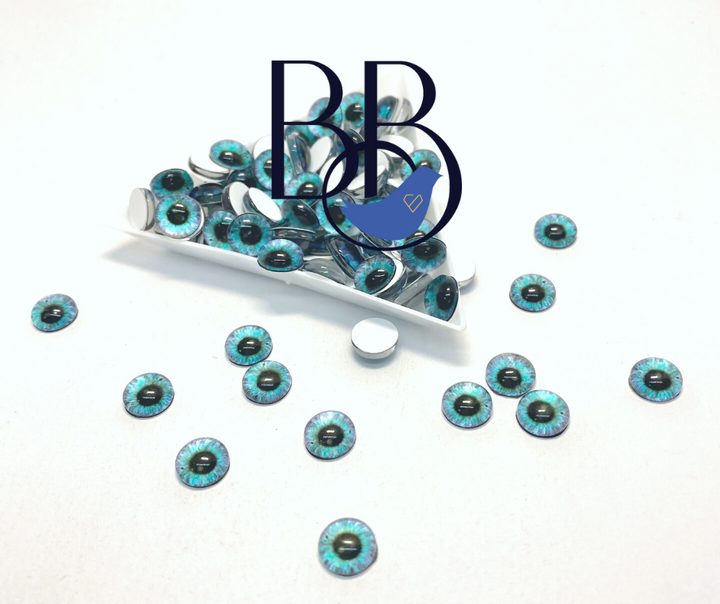 Glass Flatback Eyes - Gary