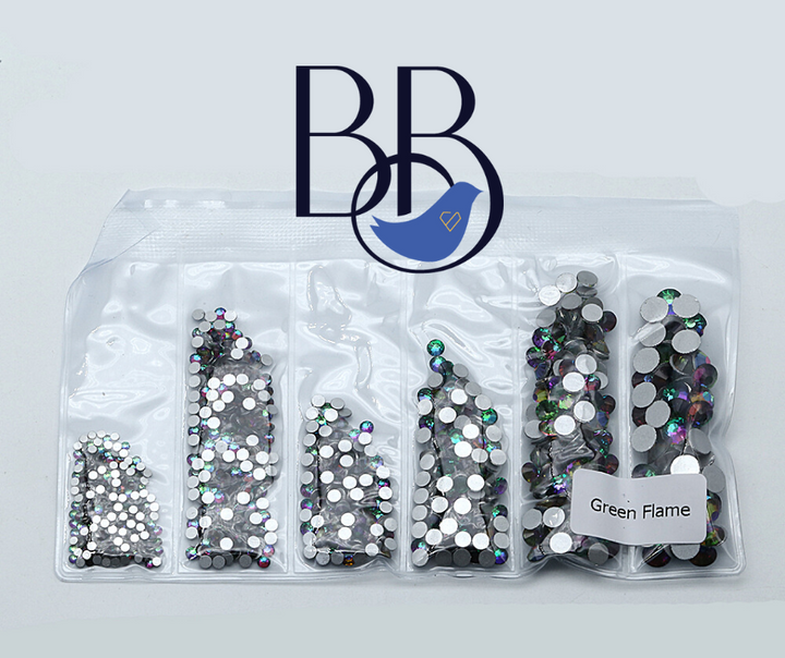 Green Flame Rhinestones