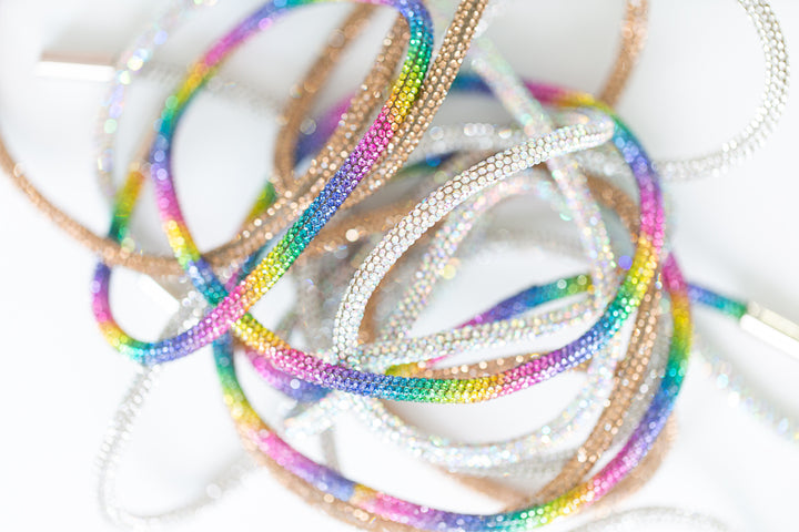 Rhinestone Hoodie Strings - Crystal - The Blinging Bluebird
