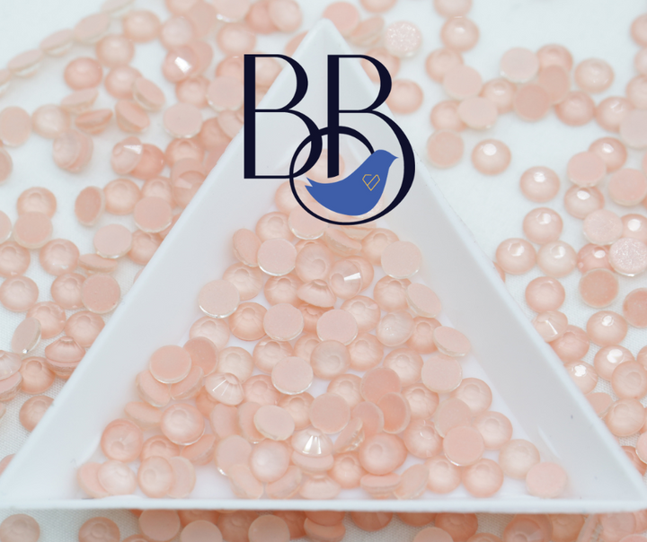 Iced Light Peach Rhinestones