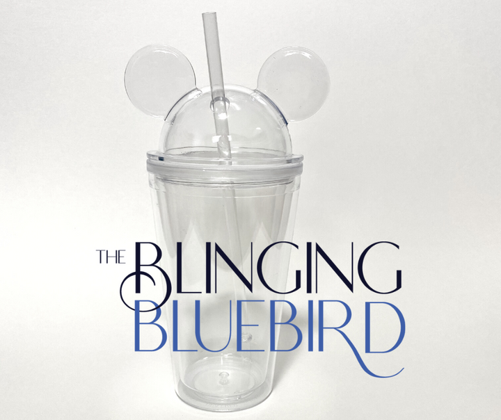 Mouse Ear Double Wall Acrylic Tumbler With Matching Lid And Straw