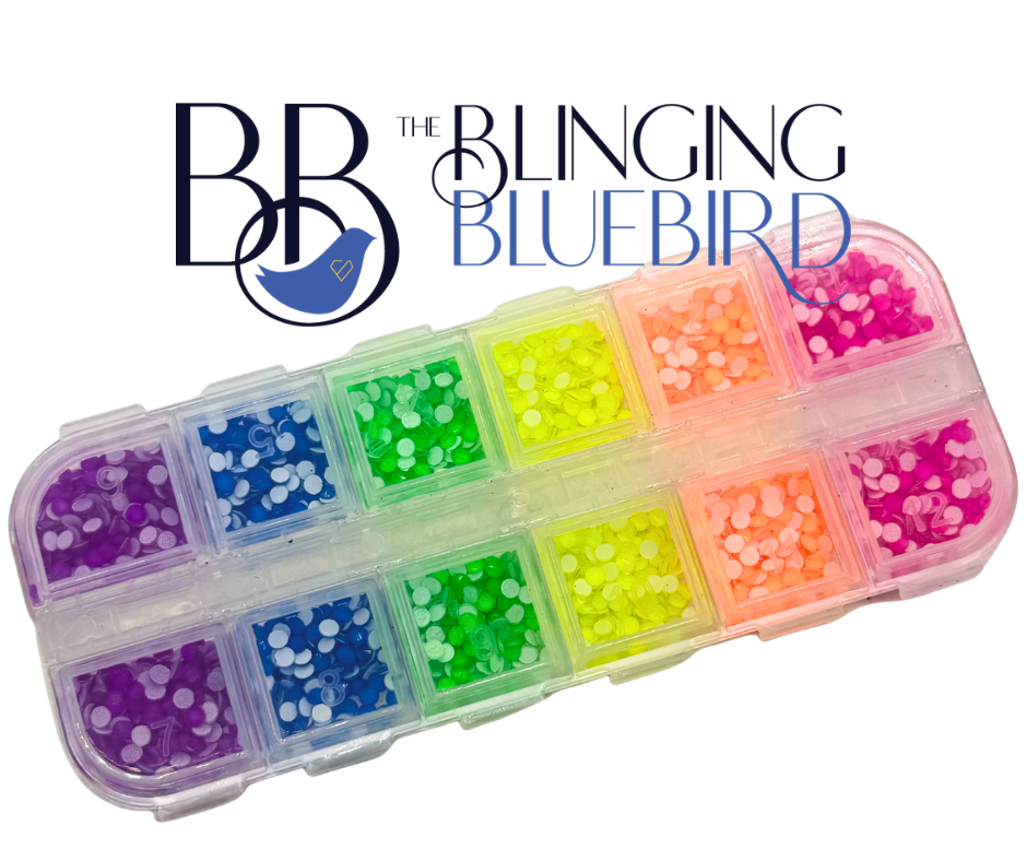 6 Color NEON Rainbow Rhinestone Multi-Color Pack