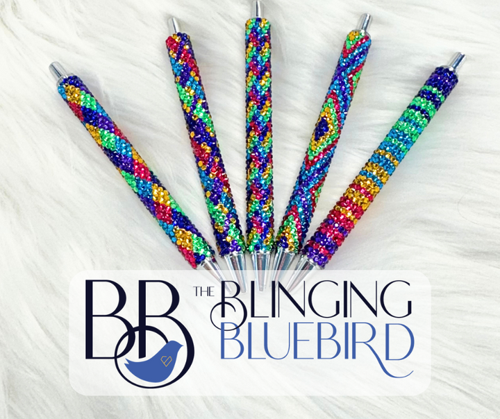 Bejewelled Stainless Steel Pen Patterns
