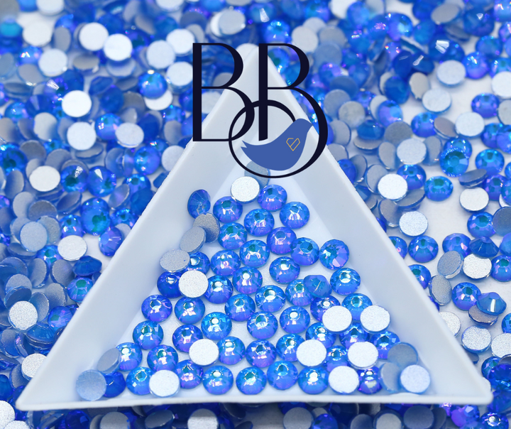 Blooming Capri Blue Rhinestones