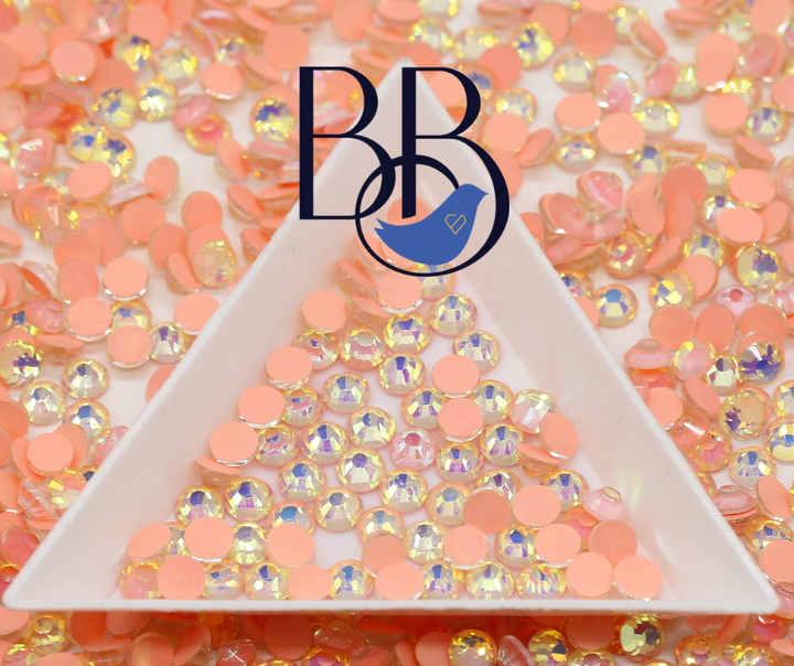 Flashy Opal Light Peach Rhinestones