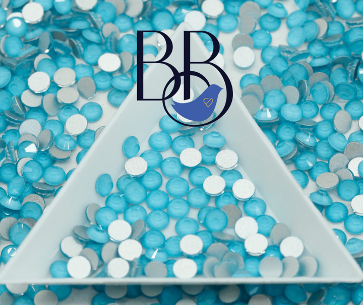 Mocha Ice Blue Rhinestones