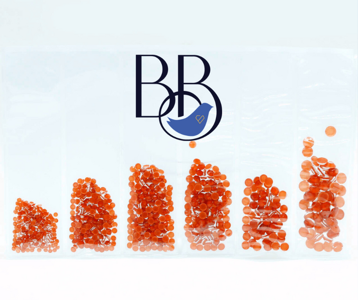Neon Burnt Orange Rhinestones