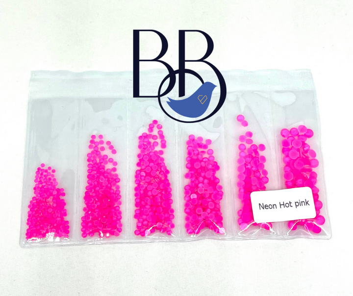 Neon Hot Pink Rhinestones