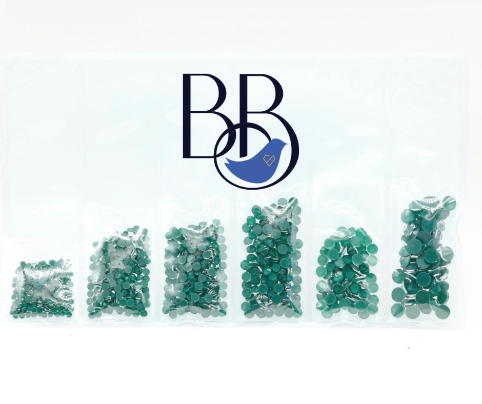 Neon Pine Green Rhinestones