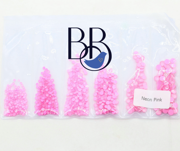 Neon Pink Rhinestones