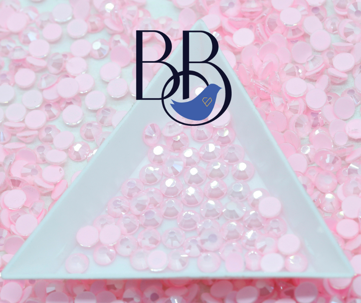 Pearl Mocha Baby Pink Rhinestones