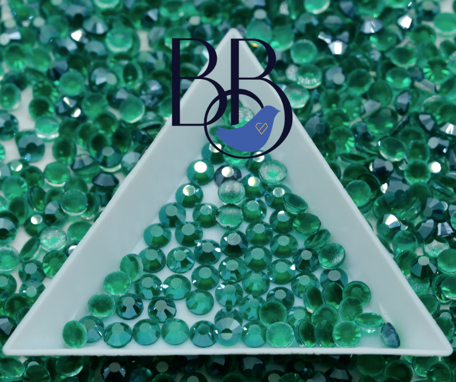 Pearl Mocha Emerald Rhinestones