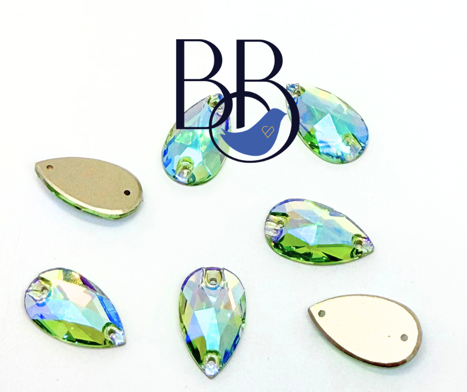 Peridot SI Teardrop Sew-On Rhinestones