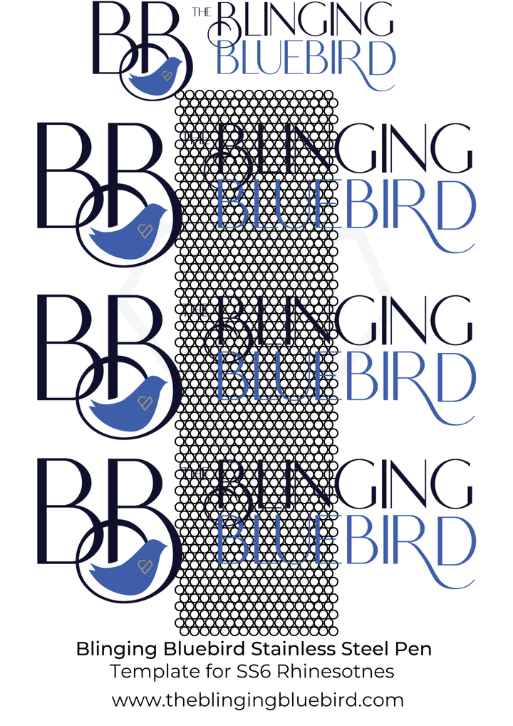 SS6 - Blinging Bluebird Steel Pen Honeycomb Pattern Template
