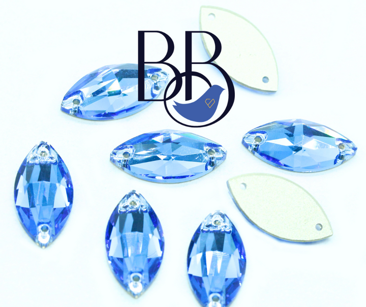 Sapphire Horse Eye Sew-On Rhinestones