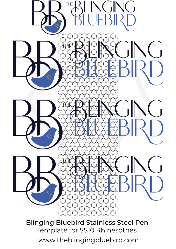 SS10 - Blinging Bluebird Steel Pen Honeycomb Pattern Template