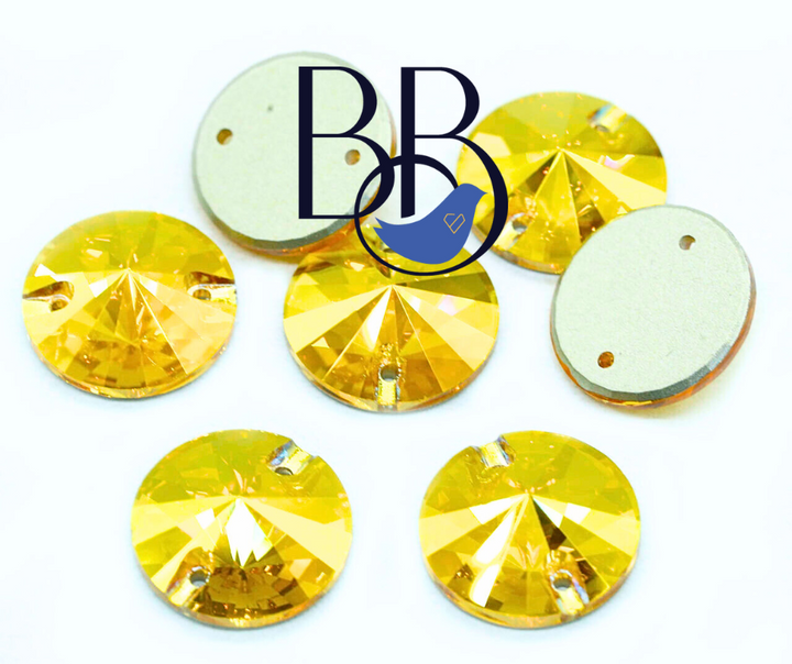Sunshine Rivoli Sew-On Rhinestones