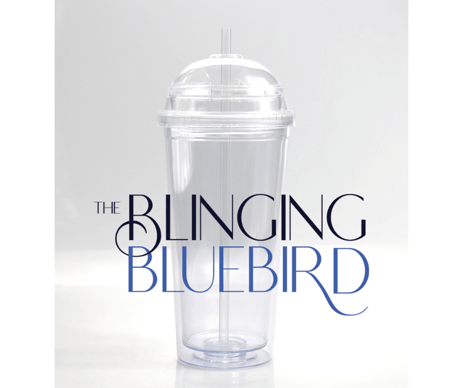 20oz Double Wall Acrylic Tumbler With Straw And Dome Lid BPA Free - The Blinging Bluebird