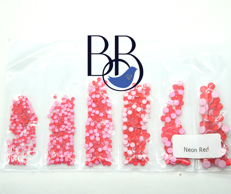 Neon Red Rhinestone Multi-Size Pack