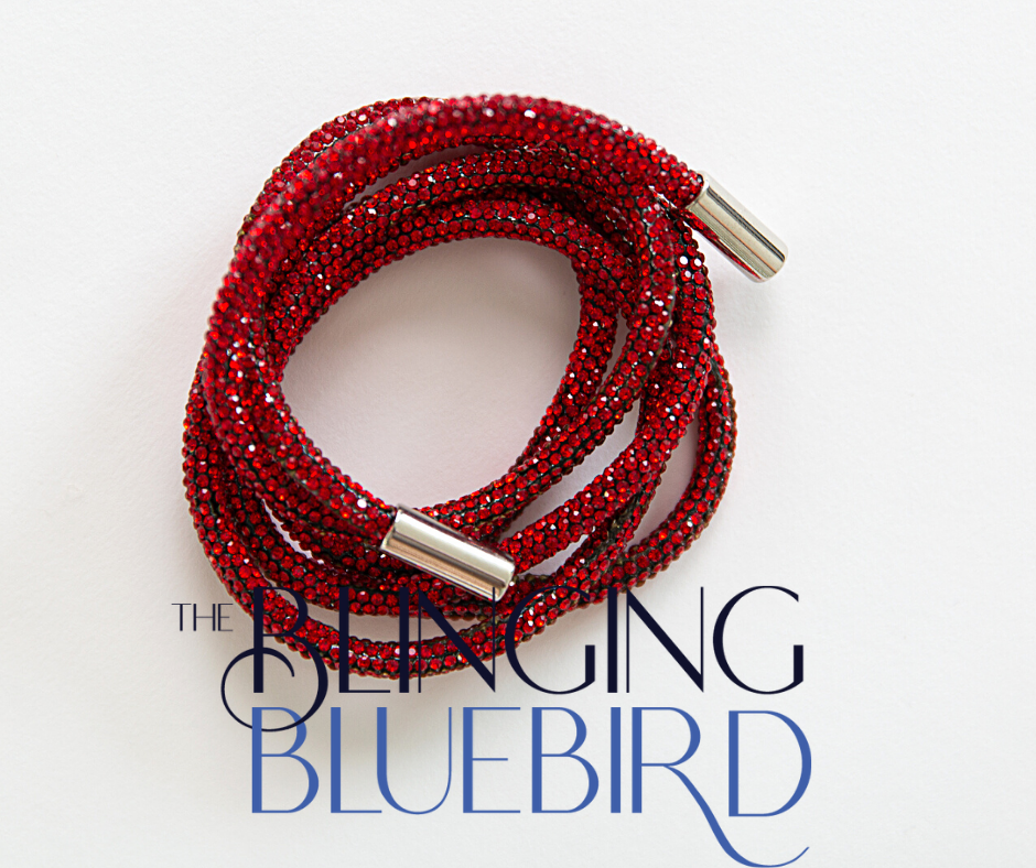 Rhinestone Hoodie Strings - Siam (Red) - The Blinging Bluebird