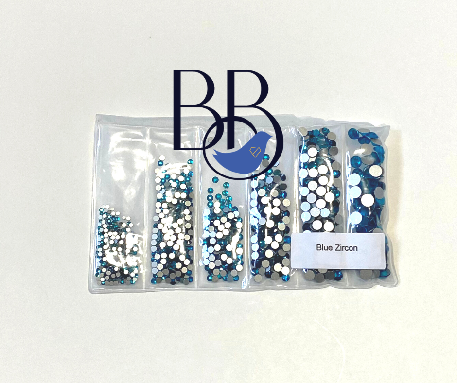 Blue Zircon Rhinestone Multi-Size Pack