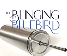 Charger l&#39;image dans la galerie, 20oz Skinny Double Wall Stainless Steel Tumbler With Screw Lid And Metal Straw - The Blinging Bluebird
